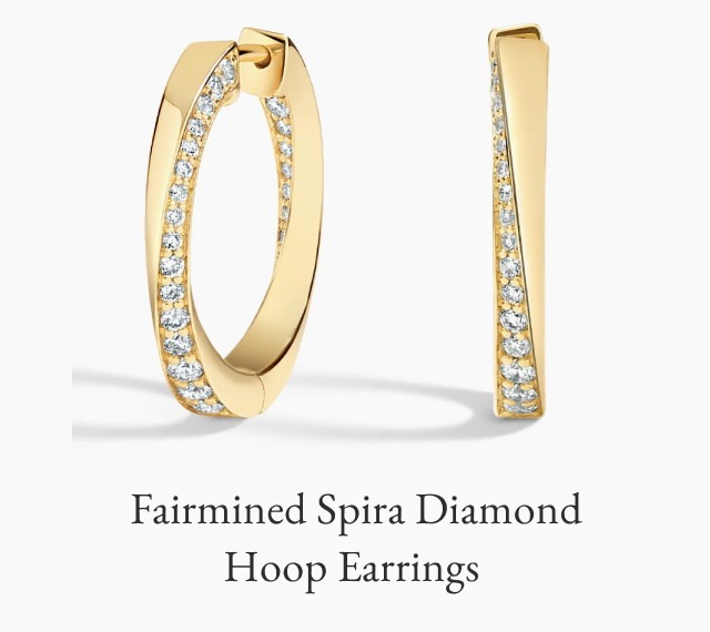 Fairmined Spira Diamond Hoop Earrings 