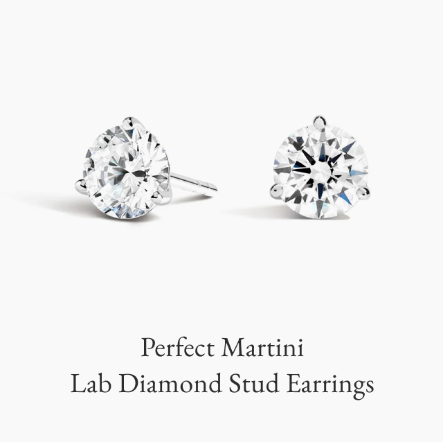Perfect Martini Lab Diamond Stud Earrings 