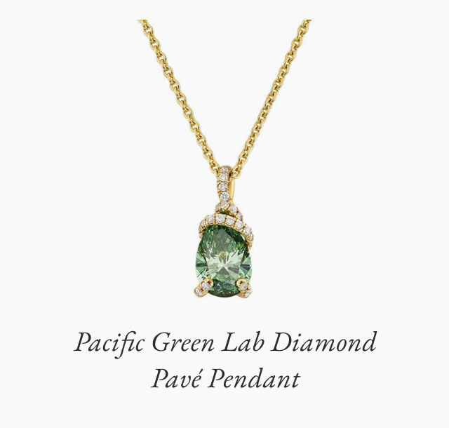 Pacific Green Lab Diamond Pavé Pendant 