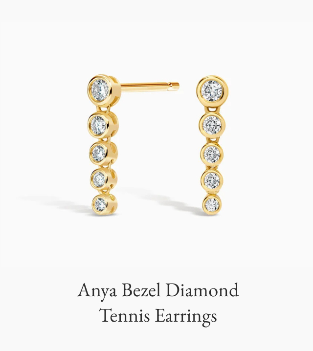 Anya Bezel Diamond Tennis Earrings