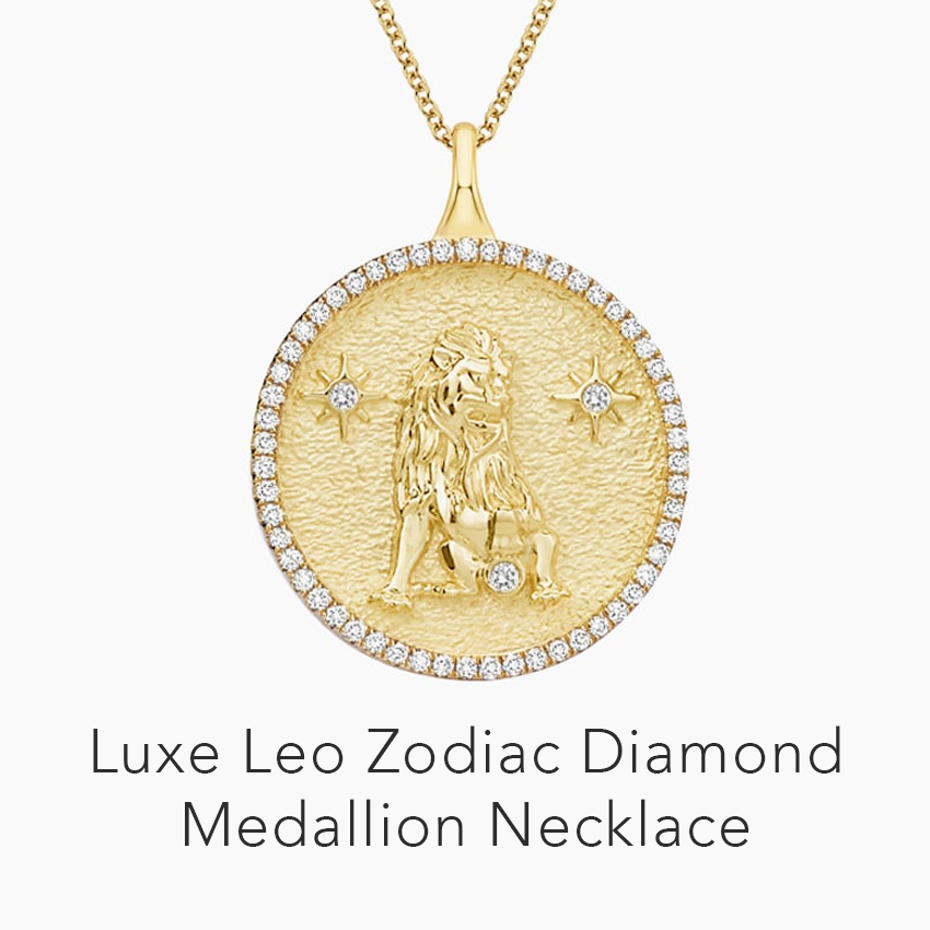 Luxe Leo Zodiac Diamond Medallion Necklace