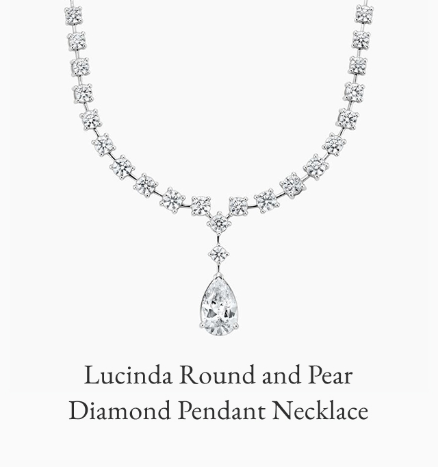 Lucinda Round and Pear Diamond Pendant Necklace