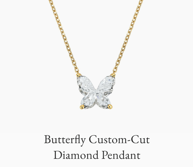 Butterfly Custom-Cut Lab Diamond Necklace 