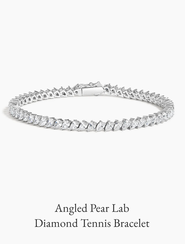 Angled Pear Lab Diamond Tennis Bracelet 
