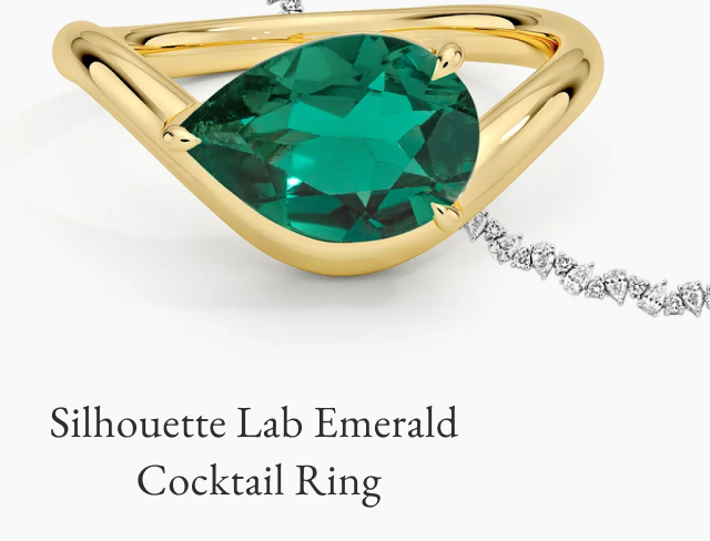 Silhouette Lab Emerald Cocktail Ring 