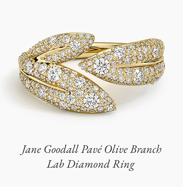 Jane Goodall Pavé Olive Branch Lab Diamond Ring