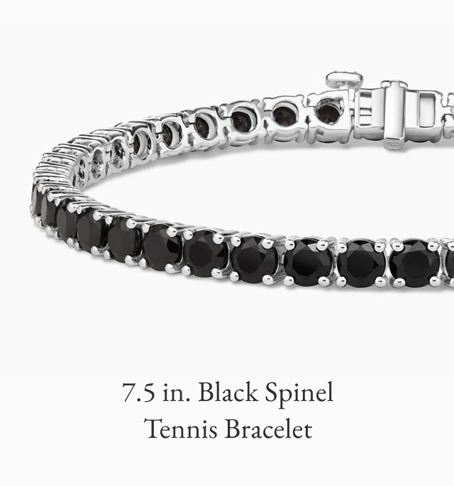 7.5 in. Black Spinel Tennis Bracelet 