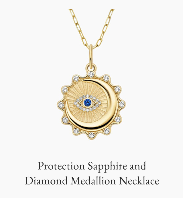 Protection Sapphire and Diamond Medallion Necklace