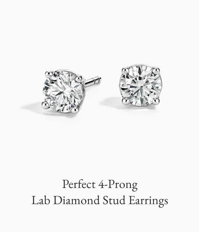 Perfect 4-Prong Lab Diamond Stud Earrings 