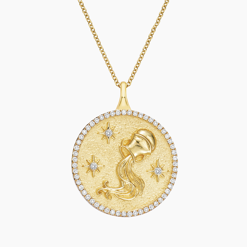 Luxe Aquarius Zodiac Pavé Pendant