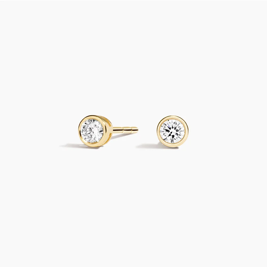 Lab Diamond Bezel Stud Earrings