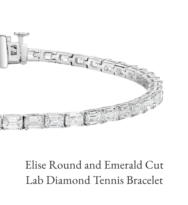 Elise Round and Emerald Cut Lab Diamond Tennis Bracelet