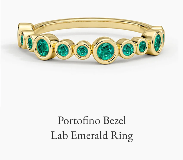 Portofino Bezel Lab Emerald Ring