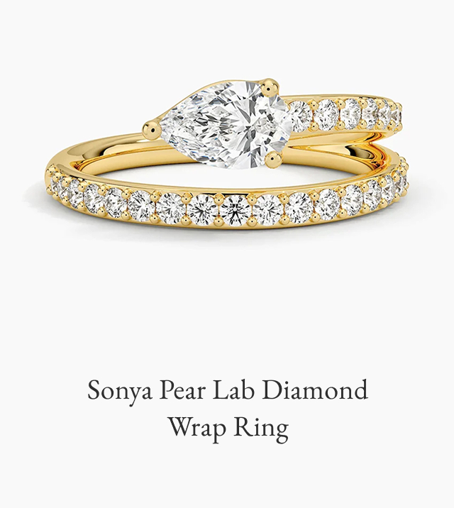Sonya Pear Lab Diamond Wrap Ring