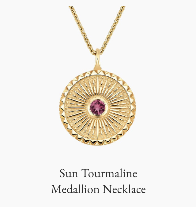 Sun Tourmaline Medallion Necklace