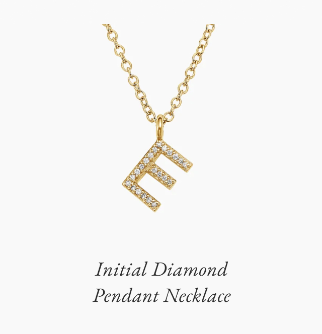 Initial Diamond Pendant Necklace