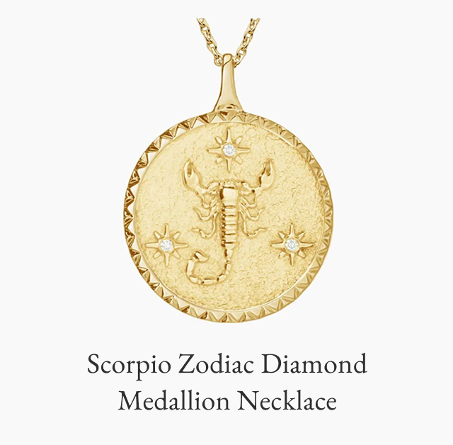 Scorpio Zodiac Diamond Medallion Necklace