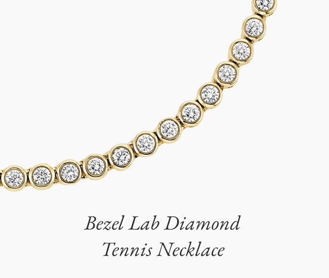 Bezel Lab Diamond Tennis Necklace