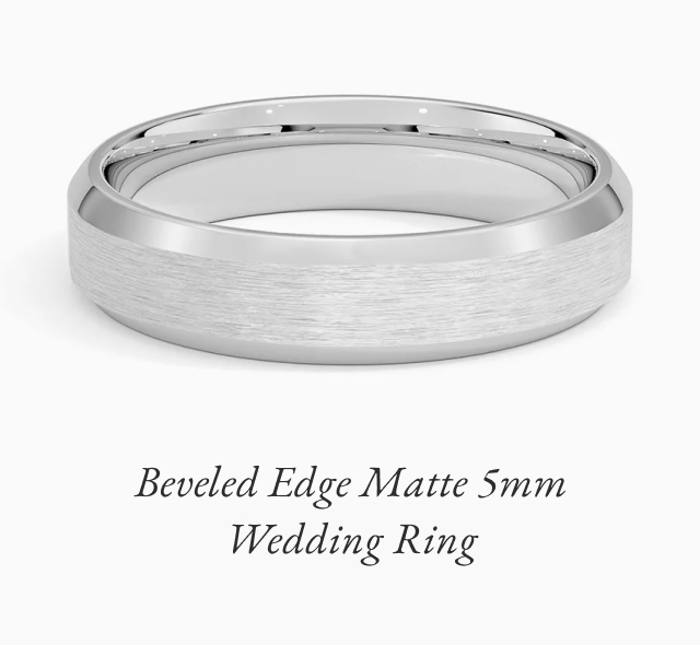 Beveled Edge Matte 5mm Ring