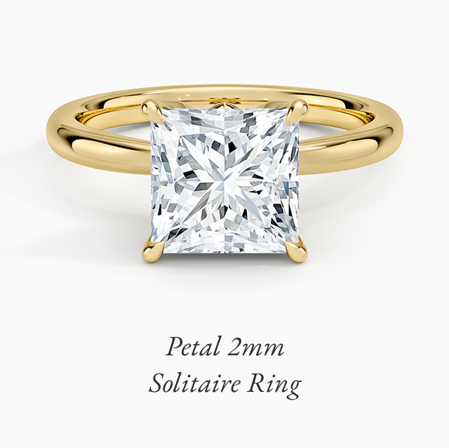 Petal 2mm Solitaire Ring