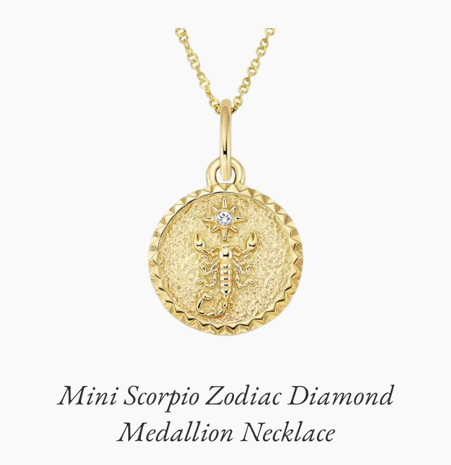 Mini Scorpio Zodiac Diamond Medallion Necklace