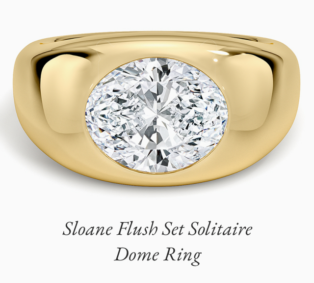 Sloane Flush Set Solitaire Dome Ring