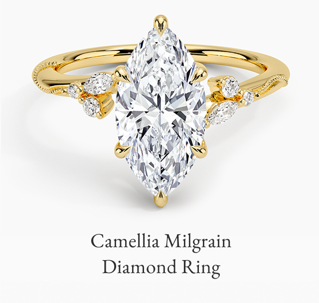 Camellia Milgrain Diamond Ring