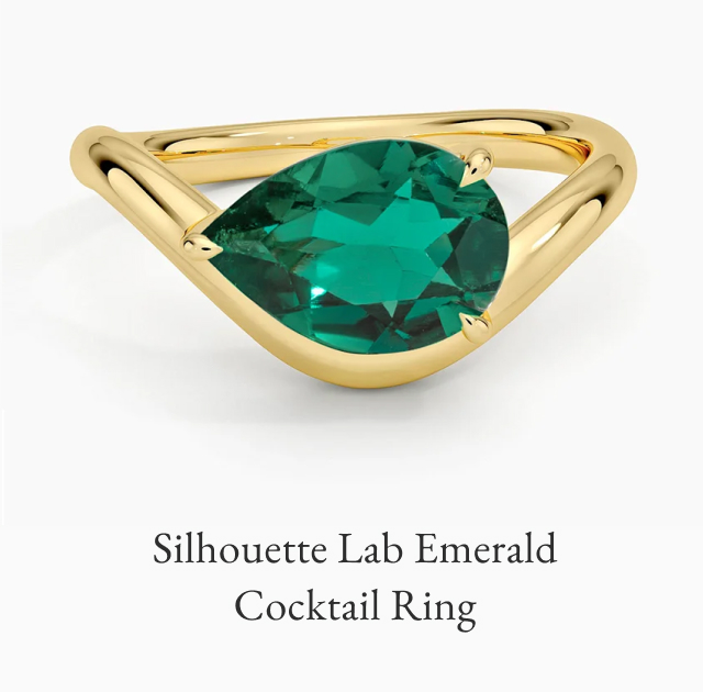 Silhouette Lab Emerald Cocktail Ring 