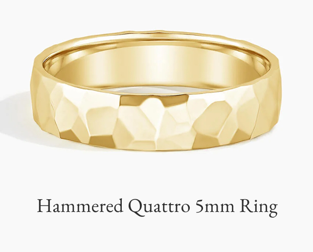 Hammered Quattro 5mm Ring