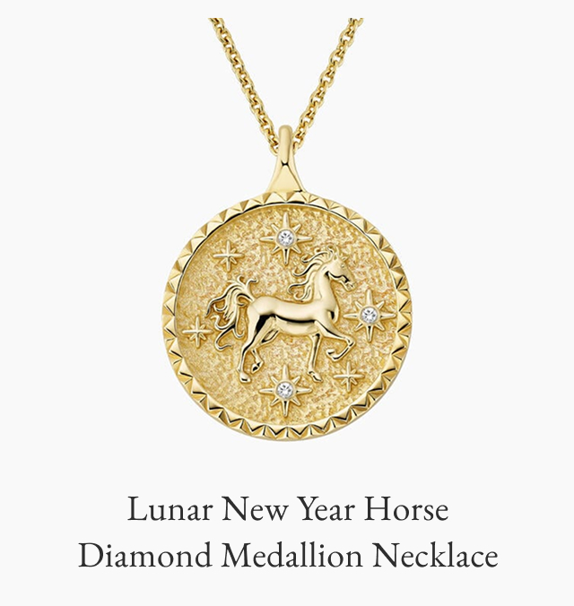 Lunar New Year Horse Diamond Medallion Necklace