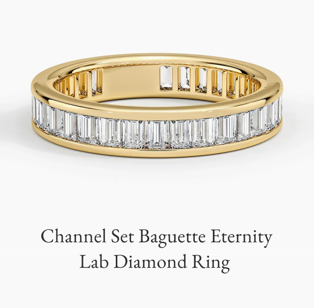 Channel Set Baguette Eternity Lab Diamond Ring 