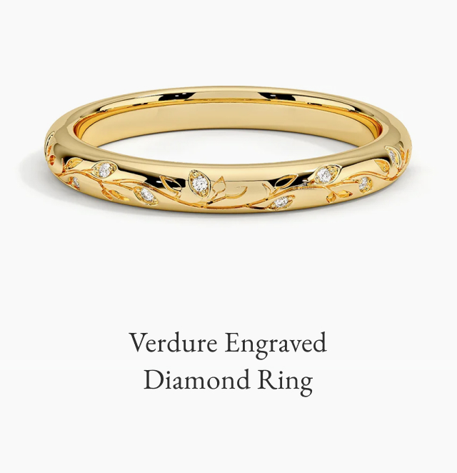 Verdure Engraved Diamond Ring