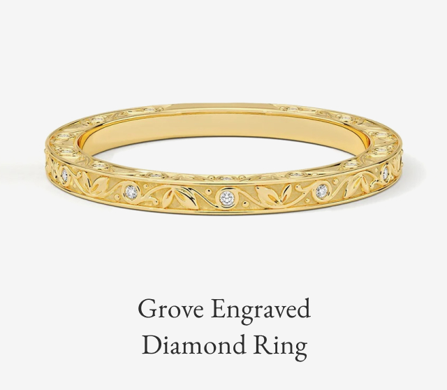 Grove Engraved Diamond Ring