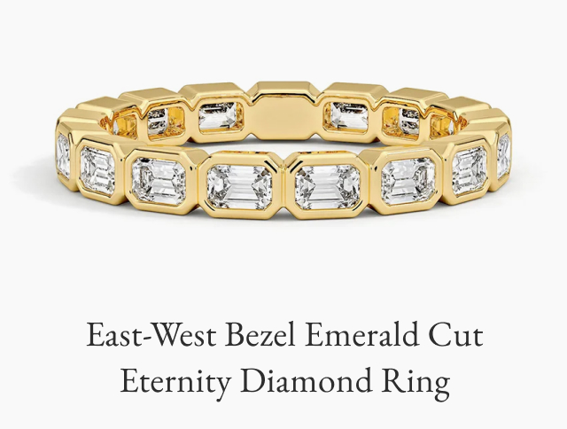 East-West Bezel Emerald Cut Eternity Diamond Ring