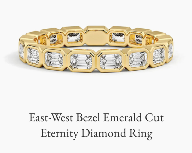 East-West Bezel Emerald Cut Eternity Diamond Ring