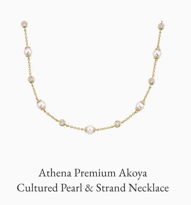 Athena Premium Akoya Cultured Pearl and Diamond Strand Necklace
