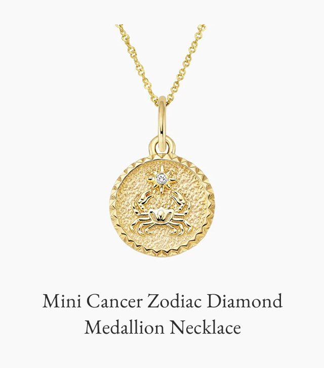Mini Cancer Zodiac Diamond Medallion Necklace