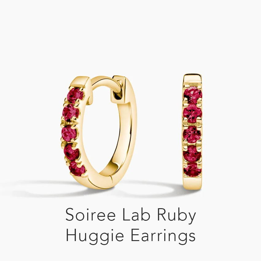 Soiree Lab Ruby Huggie Earrings