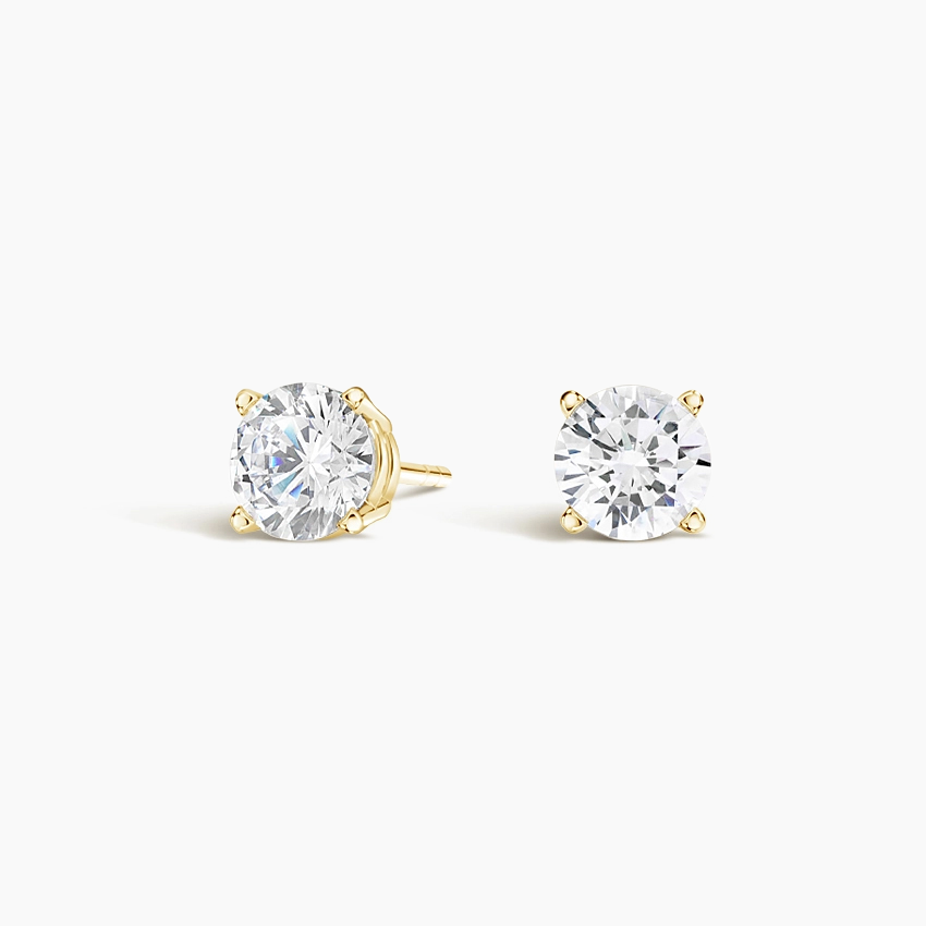 Four-Prong Round Diamond Stud Earrings