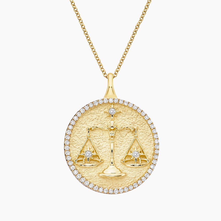 Luxe Libra Zodiac Pavé Pendant