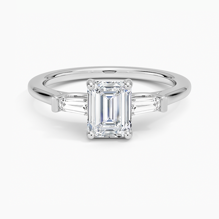 Flush Fit Tapered Baguette Diamond Engagement Ring