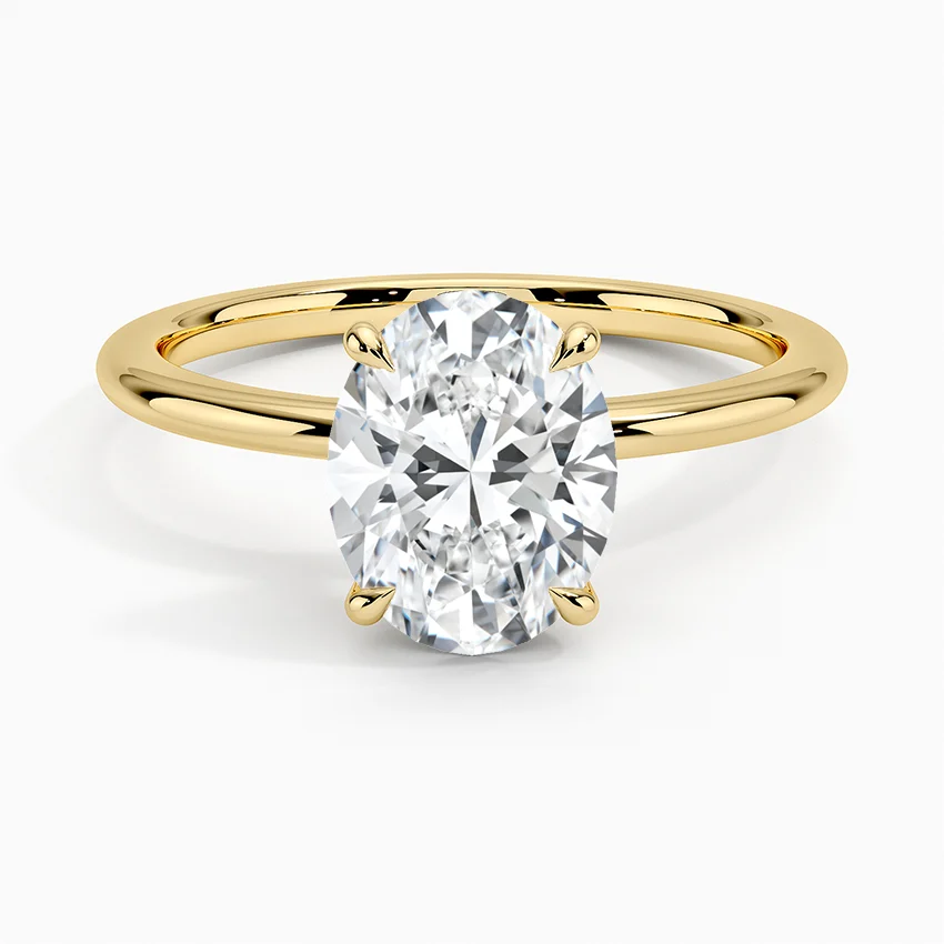 Petite Elodie 1.5mm Solitaire with 2ct Oval Certified Lab Diamond