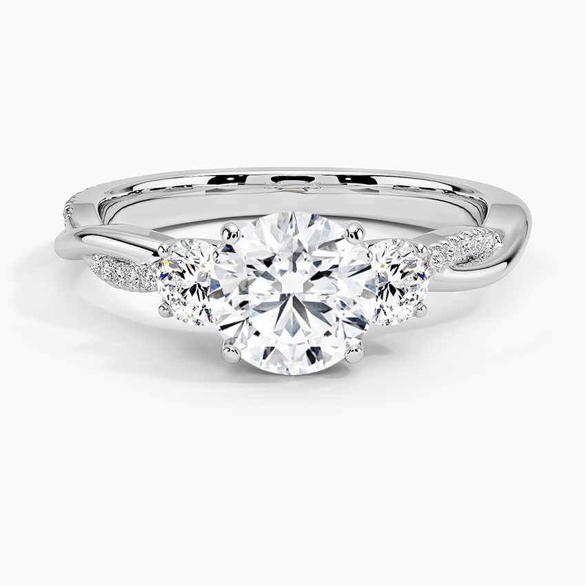 Petite Twisted Vine Three Stone Diamond Ring