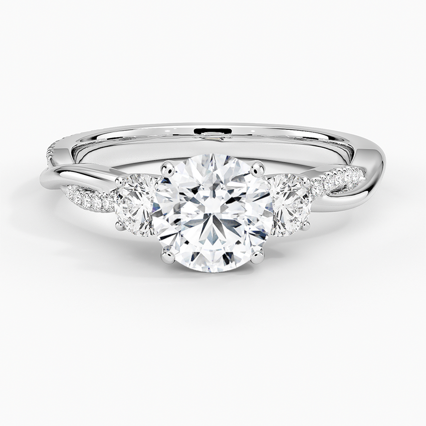 Petite Twisted Vine Three Stone Diamond Ring