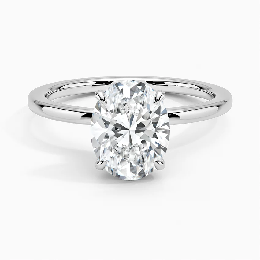 Secret Halo Ring with 2ct Oval Lab Diamond