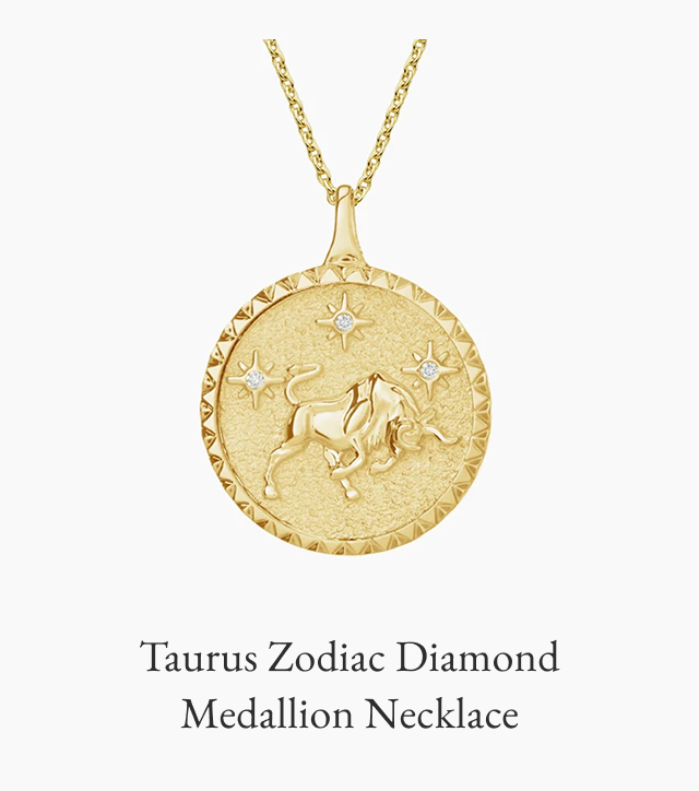 Taurus Zodiac Diamond Medallion