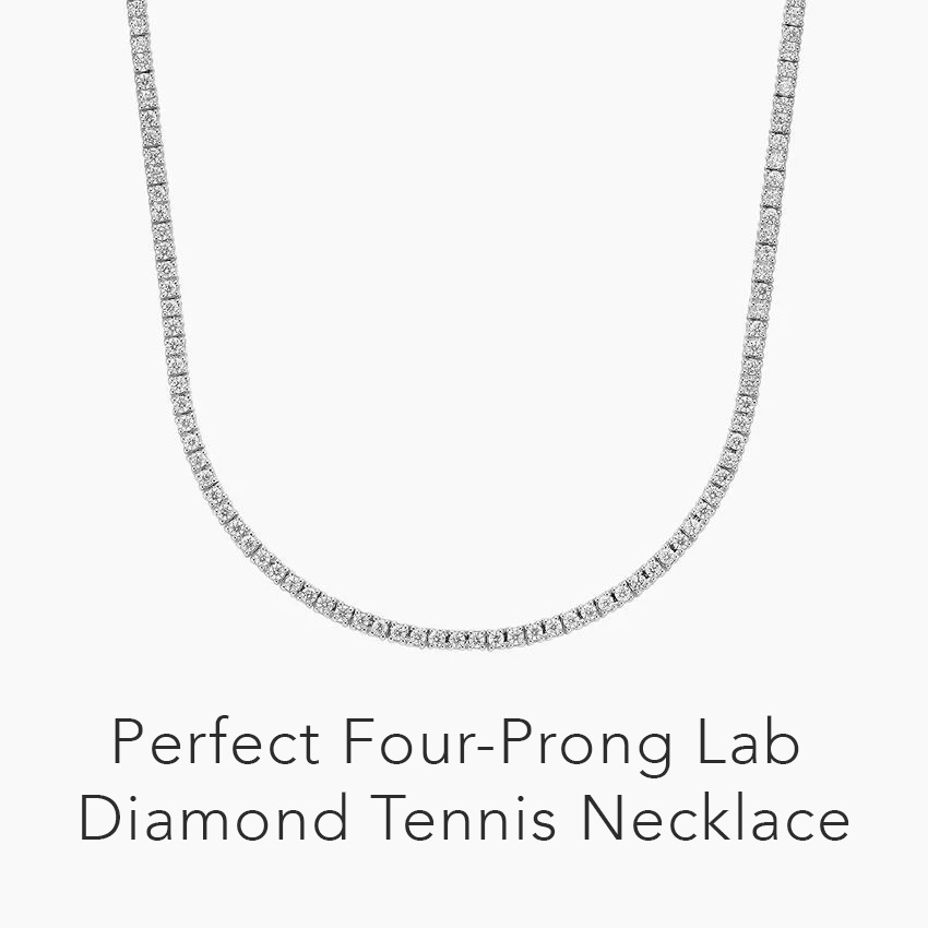 Perfect Four-Prong Lab Diamond Tennis Necklace
