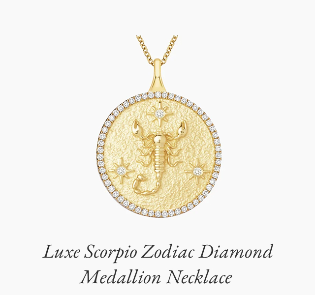 Luxe Scorpio Zodiac Diamond Medallion Necklace