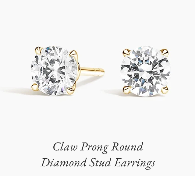Claw Prong Round Diamond Stud Earrings