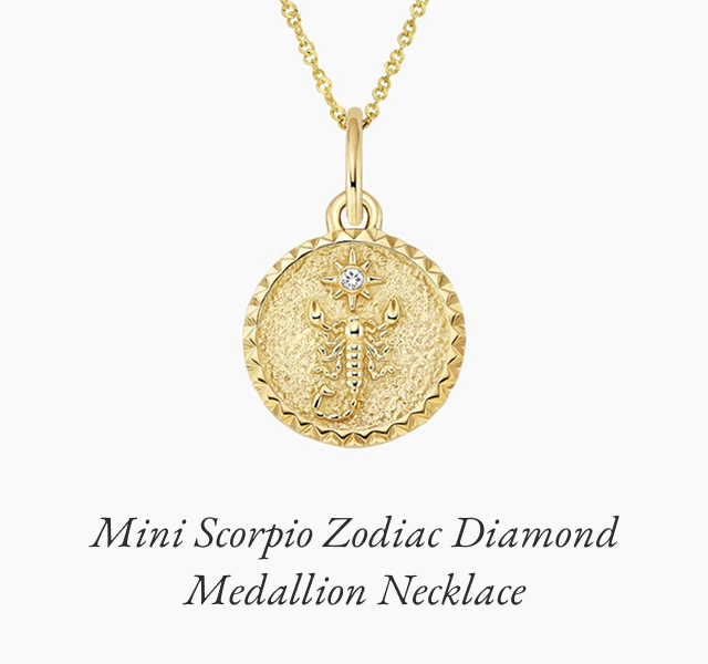 Mini Scorpio Zodiac Diamond Medallion Necklace